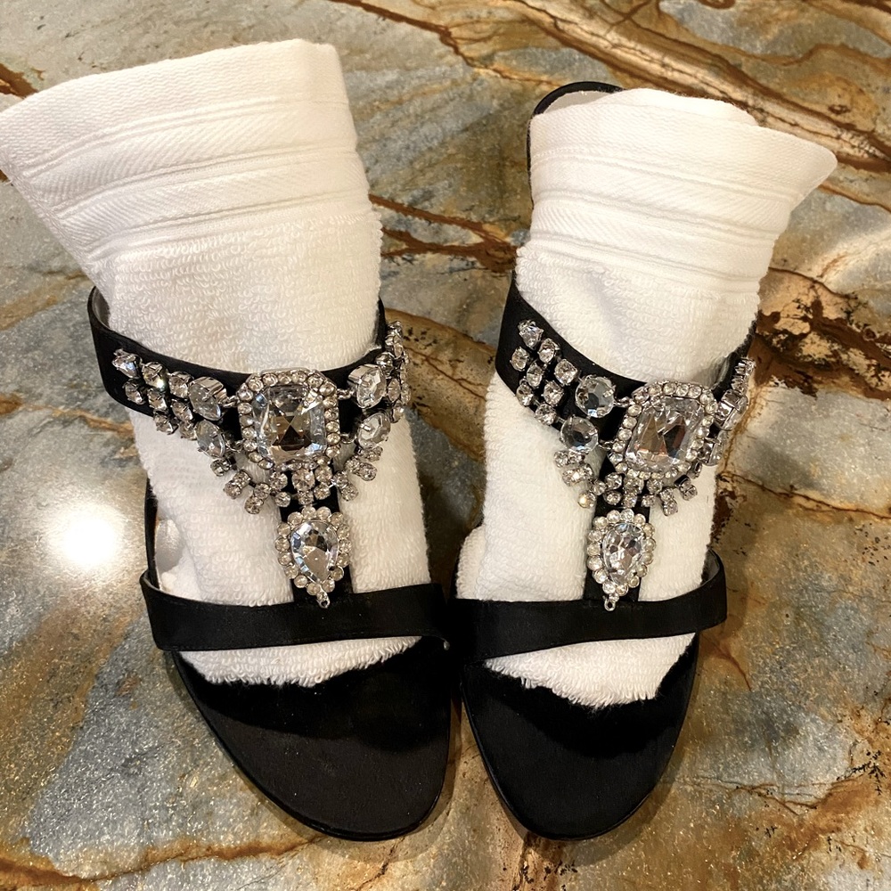 Beverly Feldman Chandelier Crystal Sandals 🖤